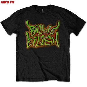 Image of Billie Eilish - Graffiti Kids 11 - 12 Years T-Shirt - Black