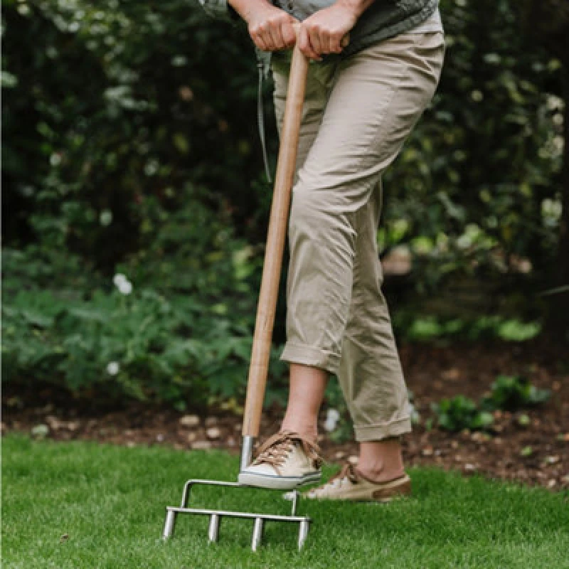 Image of Kent & Stowe Stainless Steel Hollow Tine Aerator 4 Prong