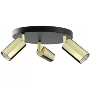 Image of Keter Eye Ceiling Spotlight Clusters Black, Gold, 30cm, 3x GU10