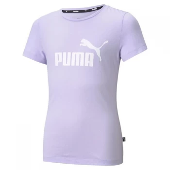 image of Puma Big Logo T Shirt Junior Girls - Lavender