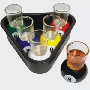 Image of Bar Bespoke Pool Shots with Rack Tray- Set of 6