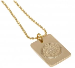 Image of Gold Plated Leicester City Dog Tag & Ball Chain
