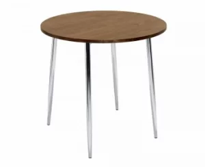 image of TC Office Ellipse Circular Table with Chrome Legs 800mm, Walnut