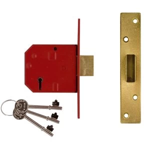 Image of Union 2134E 5 Lever BS Mortice Deadlock Satin Chrome 67mm 2.5" Visi