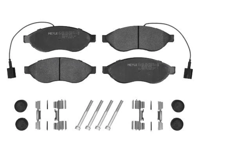 Image of MEYLE 025 244 6819/W1 Brake pad set Front Axle, incl. wear warning contact, with accessories, Original Quality, with anti-squeak plate Brake Pad Set,