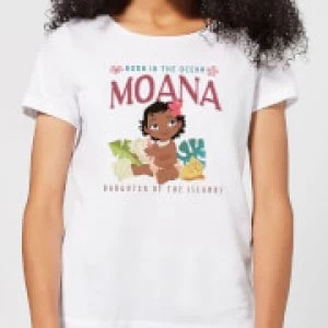 Image of Moana Born In The Ocean Womens T-Shirt - White - 3XL