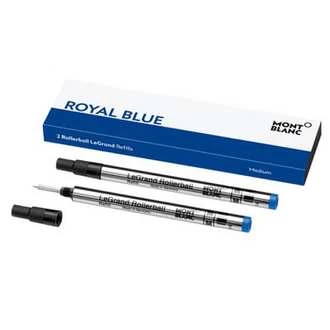 Image of Mont Blanc LeGrand Royal Blue Rollerball Twin Pack Refill - Broad Nib