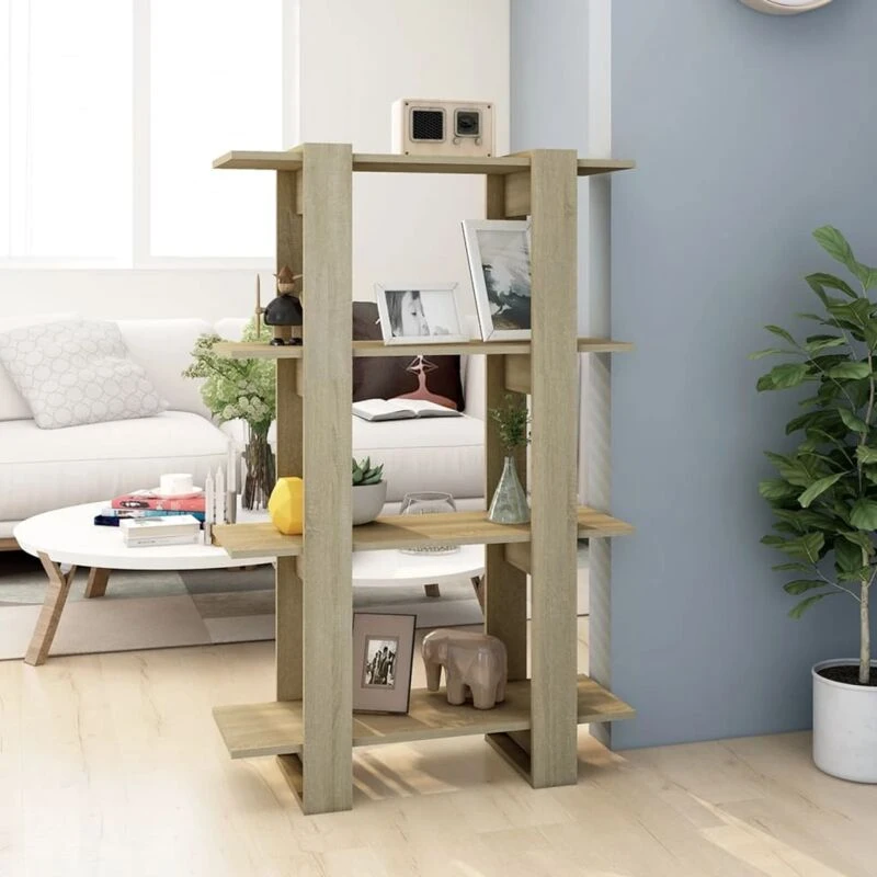 Image of VIDAXL Book Cabinet/Room Divider Sonoma Oak 80x30x123.5cm Vidaxl 8720286842782