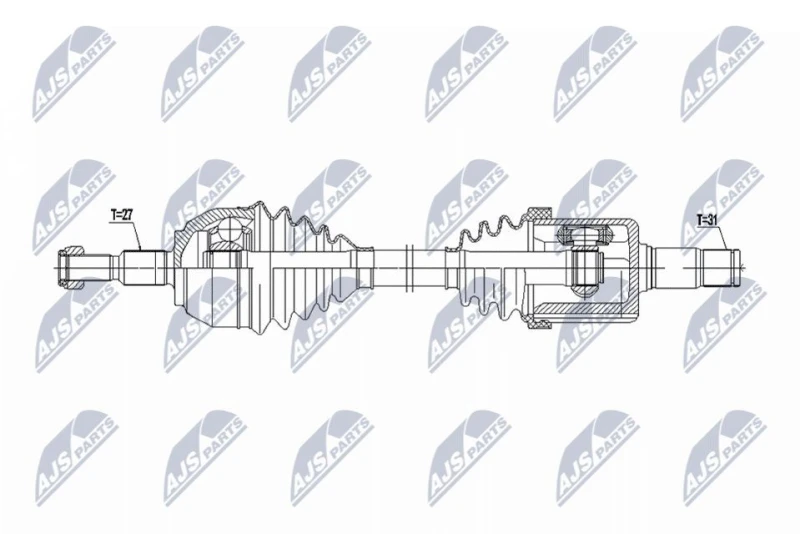 Image of NTY NPW-FR-183 Drive shaft Automatic Transmission, Front Axle Left Drive Shaft (13)