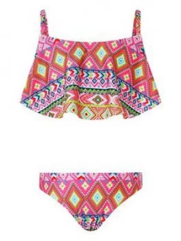 Monsoon Girls S.E.W. Xena Geo Bikini - Pink, Size Age: 7-8 Years, Women