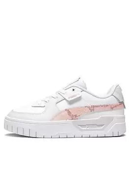 Puma Junior Cali Dream Animal Print Snake, White/Pink, Size 4 Older