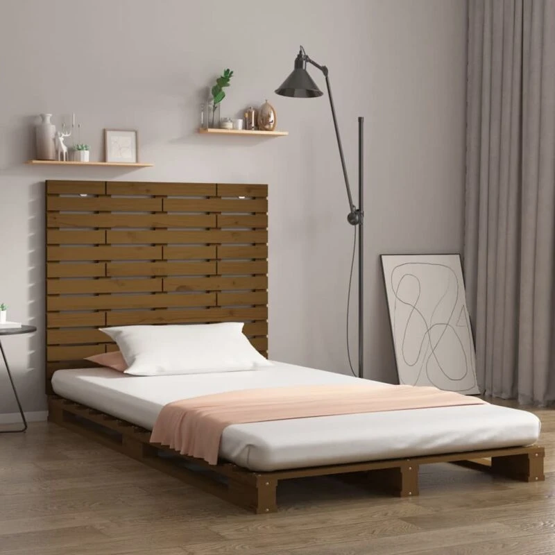 Image of VIDAXL Wall Headboard Honey Brown 96x3x91.5cm Solid Wood Pine Vidaxl 8720845683948