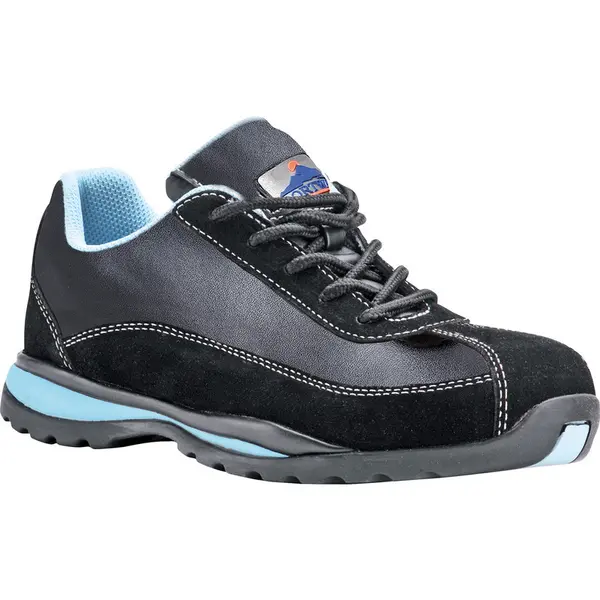 Image of Portwest Steelite Womens S1P HRO Safety Trainers FW39BKR36 Colour: Black / Blue