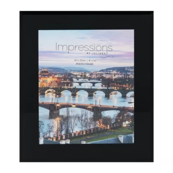 image of 8" x 10" - Impressions Plain Black Glass Photo Frame