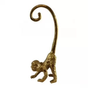 Image of Large Gold Metal Monkey Banana Holder