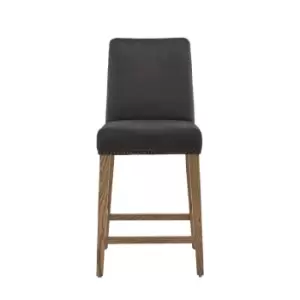 Gallery Interiors Set of 2 Rom Bar Stool in Mouse Velvet