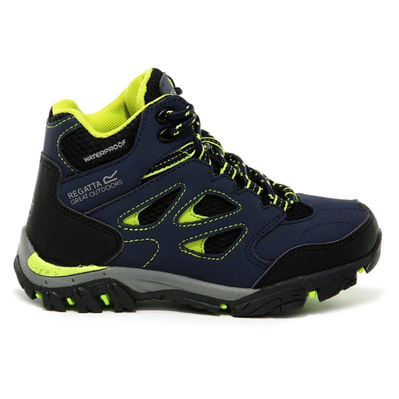 Image of Regatta Boys & Girls Holcombe IEP Isotex Waterproof Walking Boots UK Size 12 (EU 31) Navy/LmePnch RKF573-9TD-12