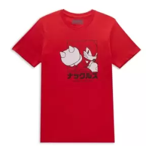 Image of Sonic The Hedgehog Knuckles Katakana Mens T-Shirt - Red - L