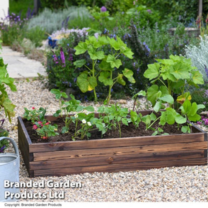 Image of Garden Gear Wooden Raised Garden Planter Treated Fir Wood Outdoor Flower Trough Herb Vegetable Bed Twin Pack (2 X Large 110X90Cm)