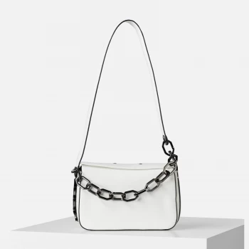 image of KARL LAGERFELD Womens K/Letters Small Shoulder Bag - White