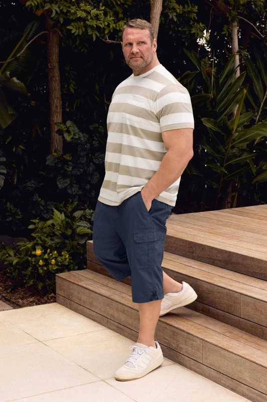 Image of BadRhino BadRhino Men Long Length Cargo Shorts in Dark Blue Size: X-Large Dark Blue X-Large Male 5063589884466