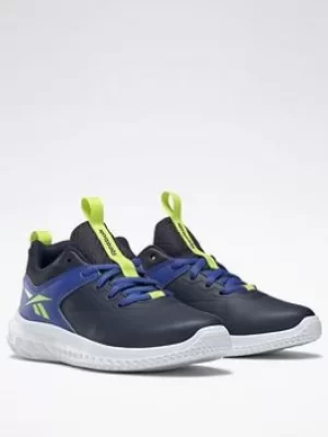 Image of Reebok Rush Runner 4 Shoes, Navy/Blue/Yellow, Size 1