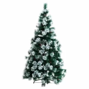 image of Snow Tipped Artificial Christmas Tree with Berries 150cm