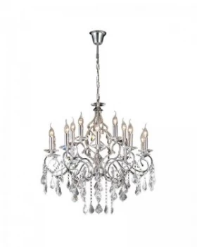 Image of Chandelier 15 Light Polished Chrome, Crystal