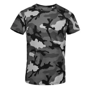 Image of SOLS Mens Camo Short Sleeve T-Shirt (XL) (Grey Camo)