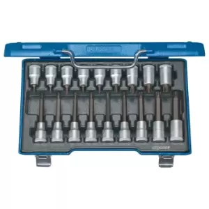 image of Gedore Screwdriver bit socket set 1/2" 18 pcs TORX T20-60