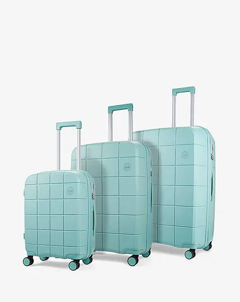 image of Rock Rock Pixel Pastel Green Luggage 3pc set Pastel Green EA47701