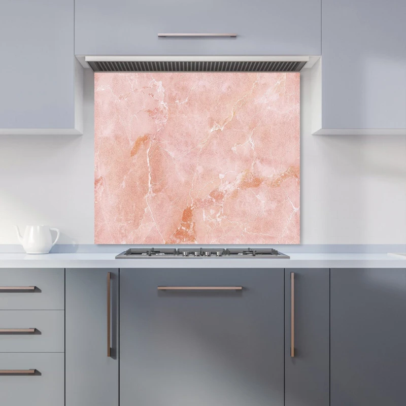 Image of Warren Reed - Designer Sweet Peach Quartz Effect Kitchen Splashback Size: 600mm x 750mm Peach Unisex 600mm x 750mm