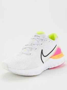 image of Nike Renew Run, White/Black/Pink, Size 3, Women