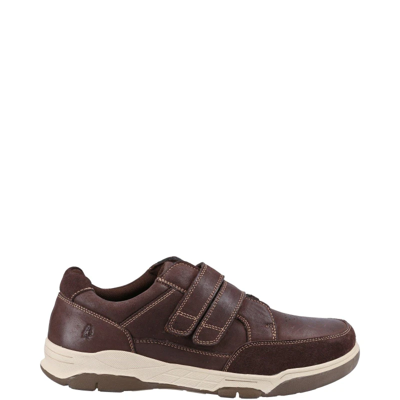 Image of Hush Puppies Mens Fabian Double Strap Leather Velcro Slip On Shoes Trainers - UK 6 Brown male GDE2444BRO6