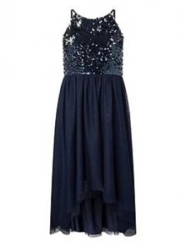 Image of Monsoon Girls Saskia Two Way Sequin Prom Dress - Navy