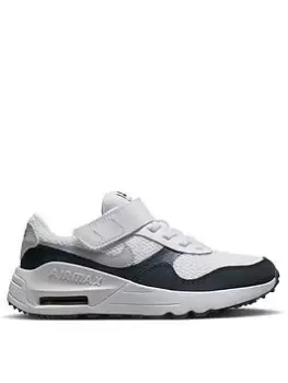 Image of Nike Air Max Systm Kids Unisex Trainers, White/Blue, Size 1