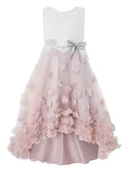 image of Monsoon Girls Ianthe Dress - Dusky Pink, Size 9 Years, Women