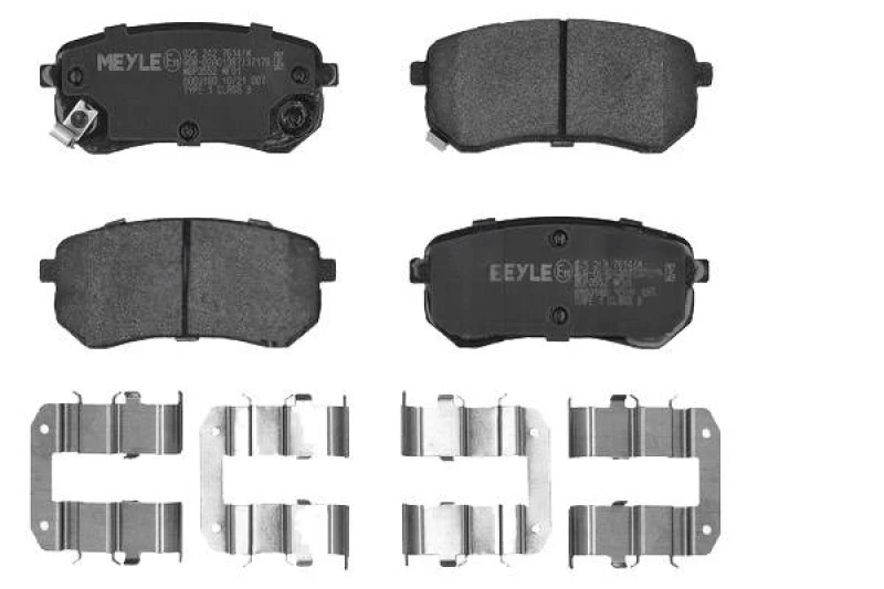 Image of MEYLE 025 242 7614/W Brake pad set Rear Axle, with acoustic wear warning, Original Quality, with anti-squeak plate Brake Pad Set,disc brake (402)