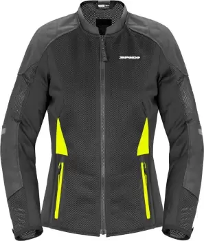 image of Spidi Super Net Ladies Motorcycle Textile Jacket, black-yellow, Size L for Women, black-yellow, Size L for Women