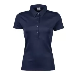 Image of Tee Jays Womens/Ladies Pima Short Sleeve Cotton Polo Shirt (S) (Navy Blue)