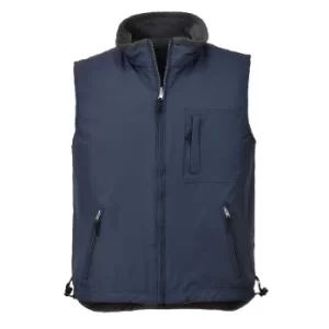 Image of Portwest Mens Fleece Lined Reversible Bodywarmer Navy 2XL