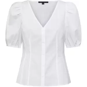 Image of French Connection Armina Organic Poplin Blouse - White