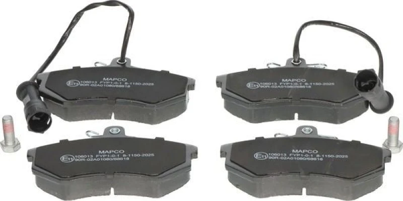 Image of MAPCO 106013 Brake pad set Front Axle, incl. wear warning contact, with brake caliper screws Brake Pad Set,disc brake (402)