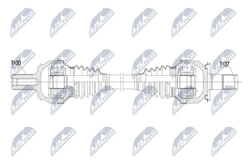Image of NTY NPW-ME-221 Drive shaft Automatic Transmission, Rear Axle Right Drive Shaft (13)