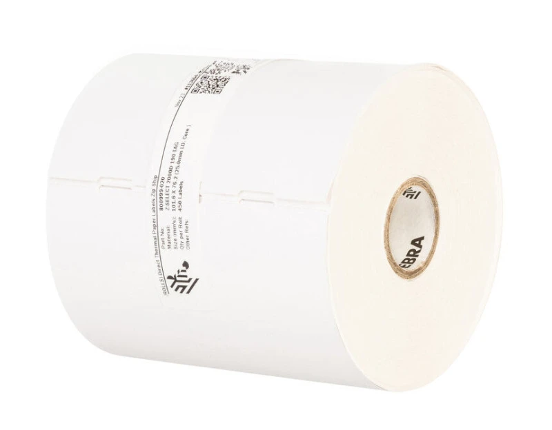 Image of Zebra Z-Select 2000D 190 Tag (800999-020) White Label Roll 102mm x 76mm - 12 x 450 Labels (Original)
