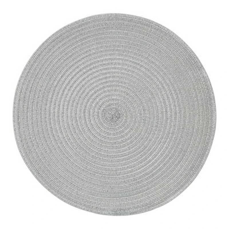 Image of Premier Housewares Alice Round Silver Thread Woven Placemat Silver