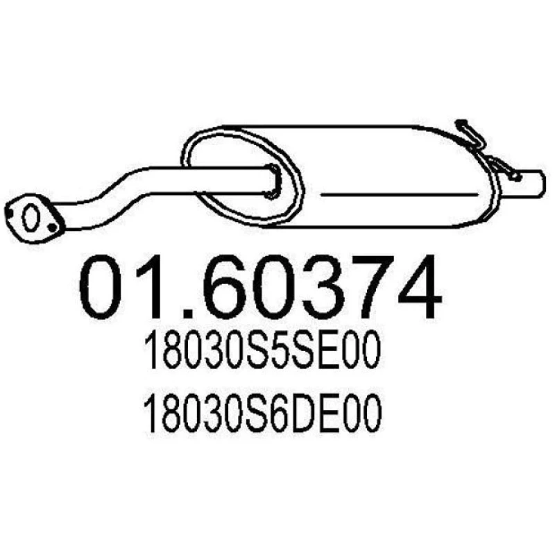 Image of MTS 01.60374 Rear silencer End Silencer (3437)