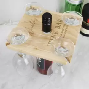 image of Personalised Wine Glass Holder and Bottle Butler