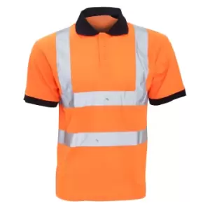 Yoko Hi-Vis Short Sleeve Polo Shirt / Mens Workwear (4XL) (Hi Vis Orange)