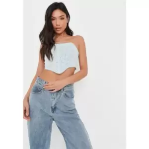 Image of Missguided Bandeau Corset - Blue
